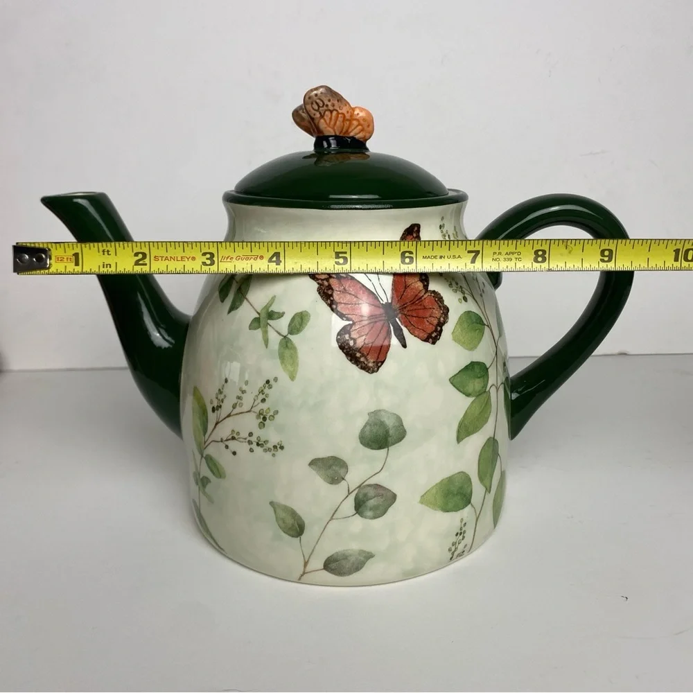 Cracker Barrel Susan Winget Butterfly Earthenware Teapot Spring Easter 7.5" - Picture 9 of 10